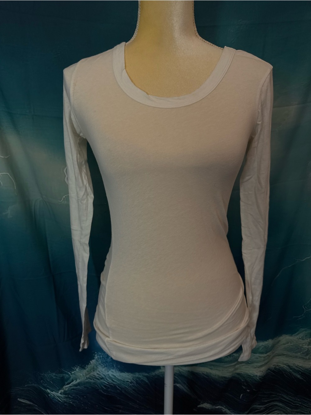 James Perse White Long-Sleeve Crewneck Tee
